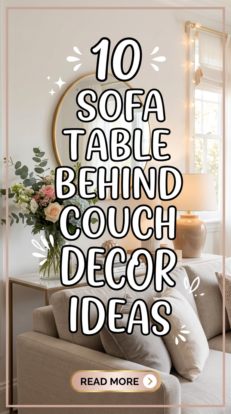 10 Sofa Table Behind Couch Decor Ideas